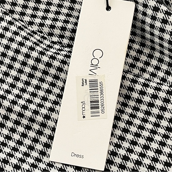 NWT Calvin Klein Tulip Sleeve Gingham Pattern Jumpsuit Tie Waist Pockets Size 12 - Picture 11 of 14